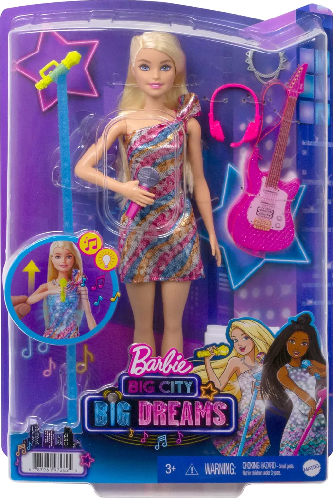 Barbie „Bühne Frei Für Große Träume“ Malibu Sängerin Puppe Mit Leuchtendem Kleid Und Musik Inkl. Zubehör – Bild 6