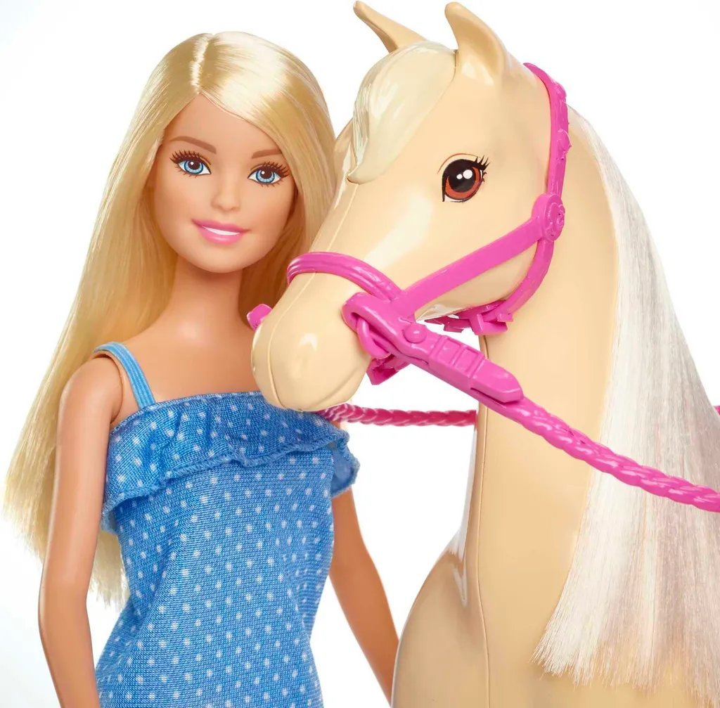 Barbie Pferd Mit Puppe (blond), Anziehpuppe, Modepuppe, Pferde Spielzeug – Bild 3