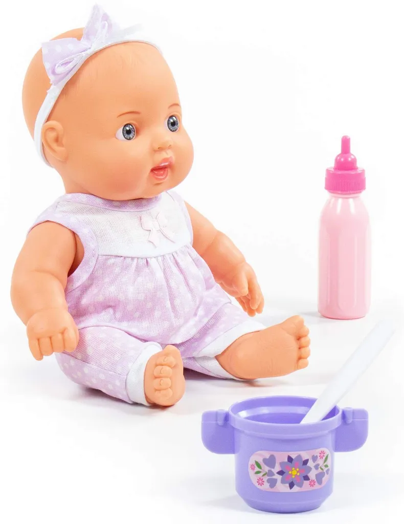 POLESIE Babypuppe Puppe 24 Cm Mit Zubehör 3-tlg. Fläschchen Becher Kinder Spielzeug +3J – Bild 3