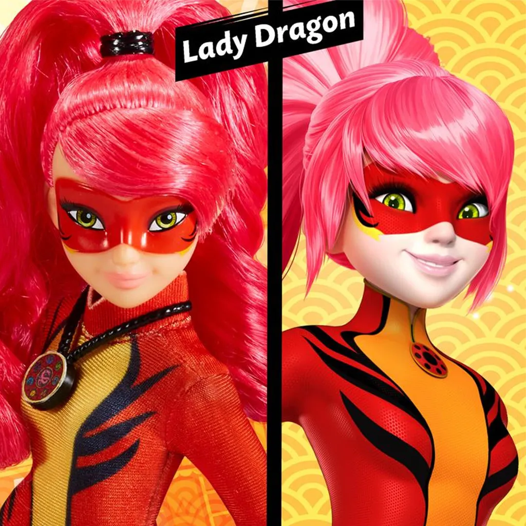 Miraculous Spielfigur Ladybug Marienkäfer Und Cat Noir Spielpuppe Dragon Shanghai Puppe 26 Cm – Bild 7