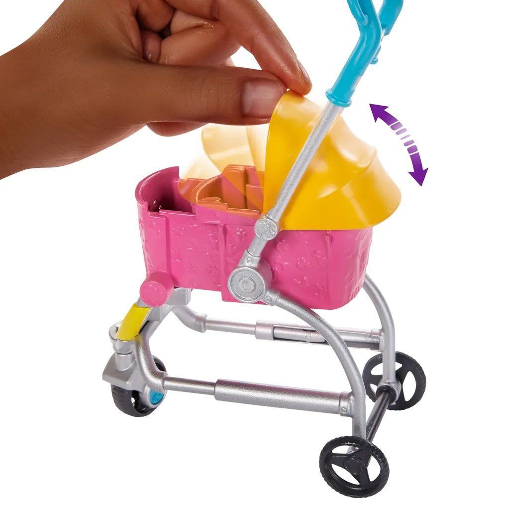 Barbie Hunde-Buggy Spielset Mit Puppe (brünett), Anziehpuppe, Modepuppe – Bild 5