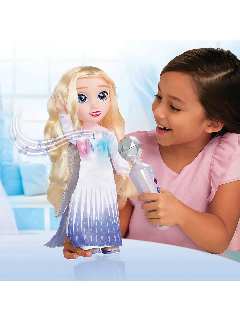 Disney Jakks Pacific Spielwaren Die Eiskönigin 2 - Sing Mit Mir" Elsa Puppe 35 Cm, Inkl. Mikrofon Licht Und Sound Stehpuppen Puppen Großpuppen" – Bild 6