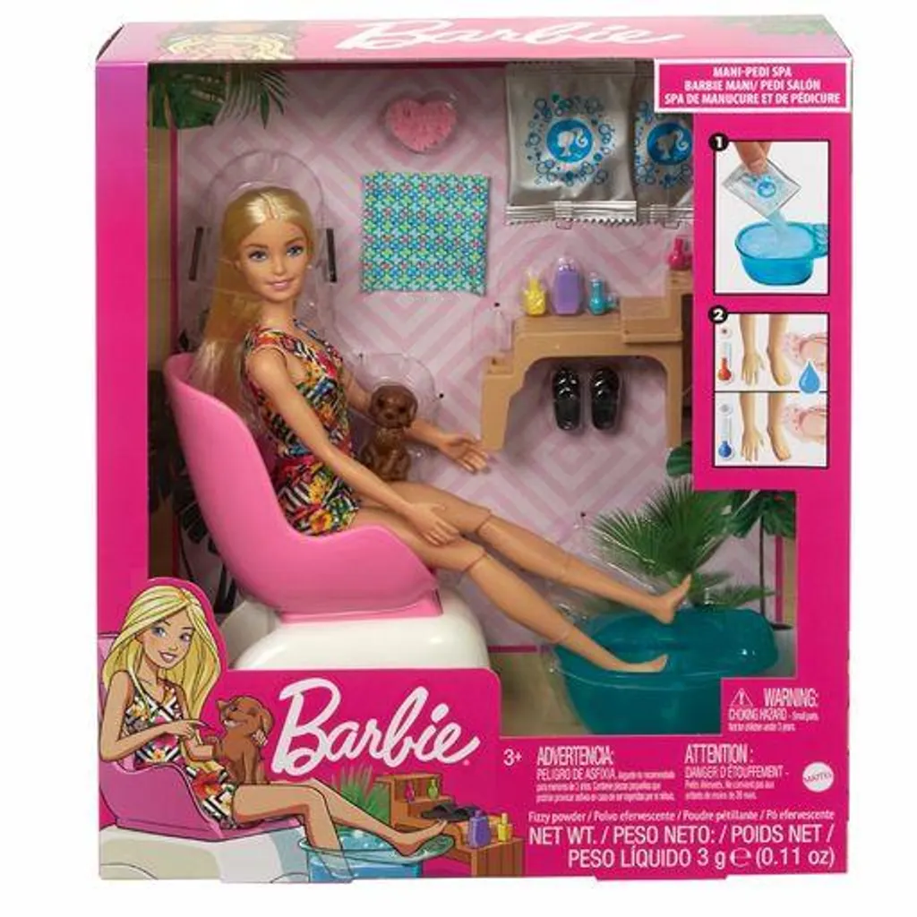 Barbie Mani-Pedi Puppe (blond) Spielset, Anziehpuppe, Nagelstudio Mit Zubehör – Bild 11