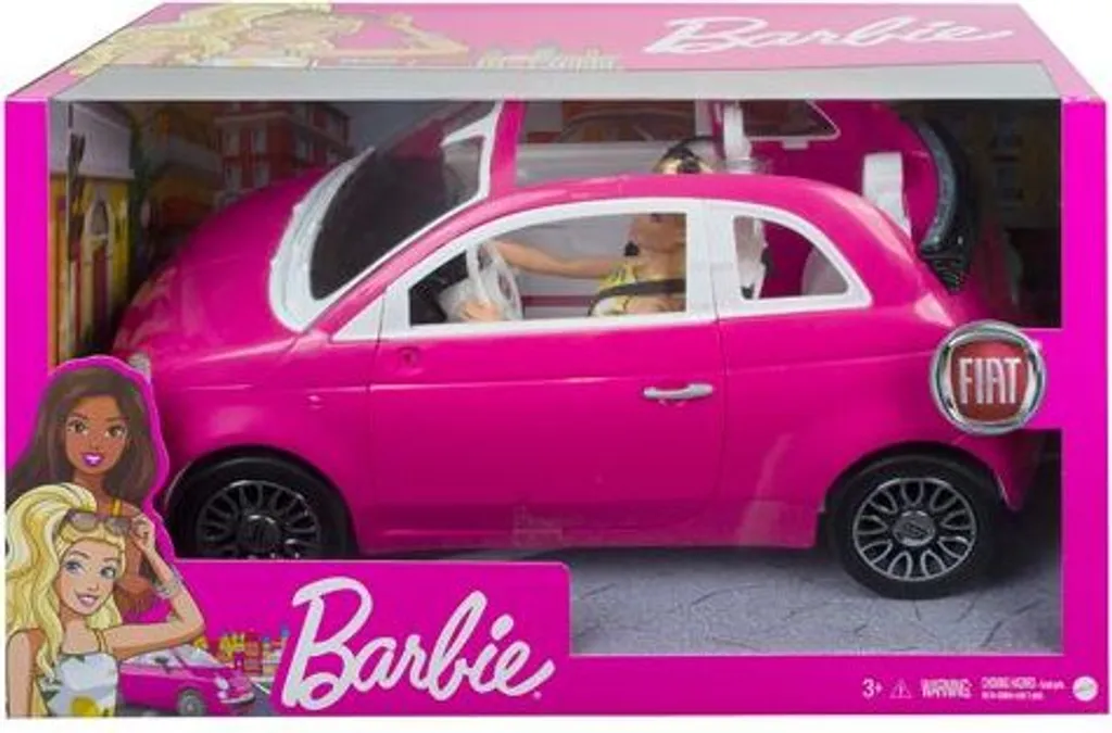 Barbie Auto Fiat Cabrio (pink), Inkl. Barbie Puppe, Set, Zubehör – Bild 6