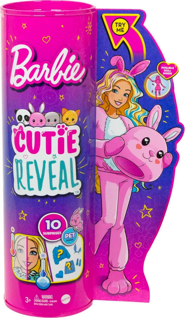 Barbie Cutie Reveal Puppe Mit Hasen-Plüschkostüm Und 10 Überraschungen – Bild 5