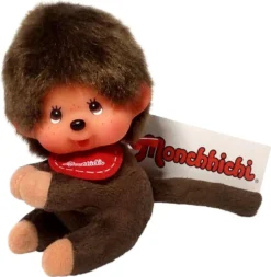 Junge Mit Rotem Latz & Clip | 10 Cm | Monchhichi Puppe | Classic