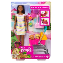 Barbie Hunde-Buggy Spielset Mit Puppe (brünett), Anziehpuppe, Modepuppe
