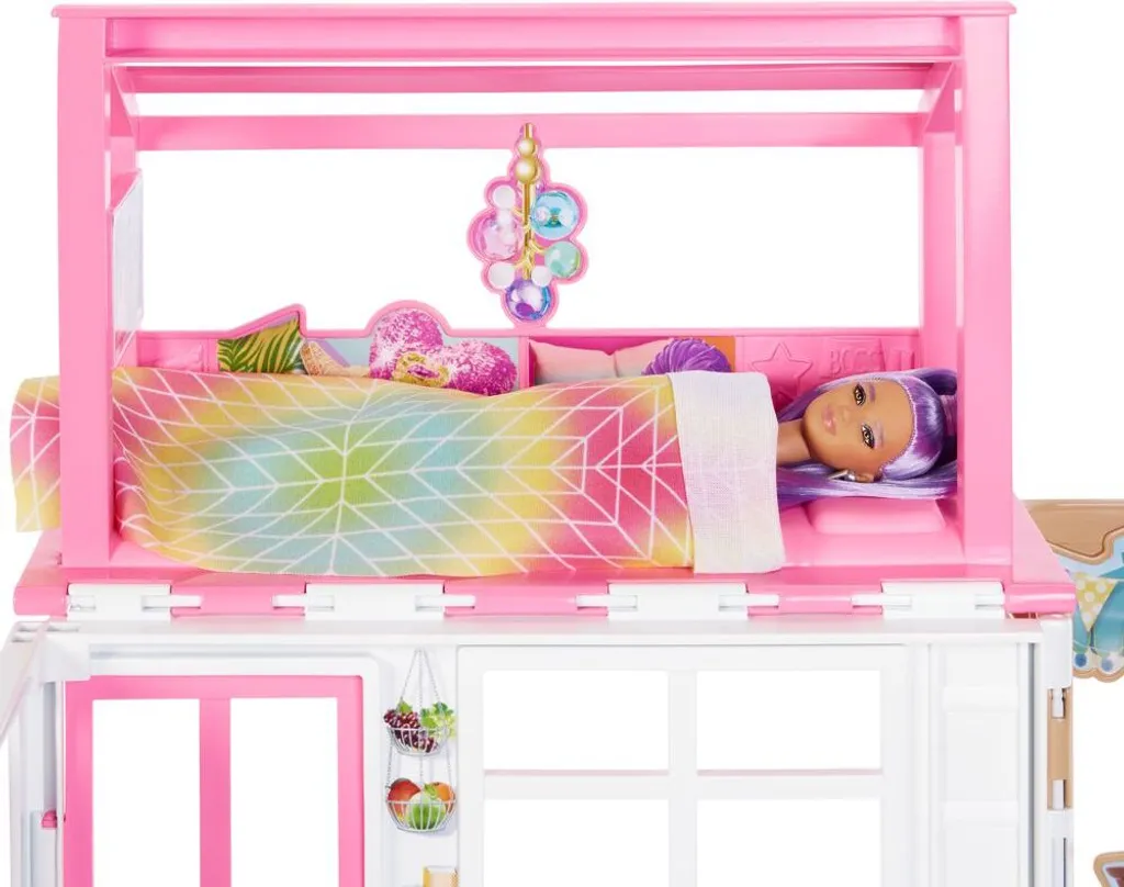 Mattel HCD47 - Barbie - 2-stöckiges Möbliertes Spielhaus Mit Zubehör (ohne Puppen) – Bild 8