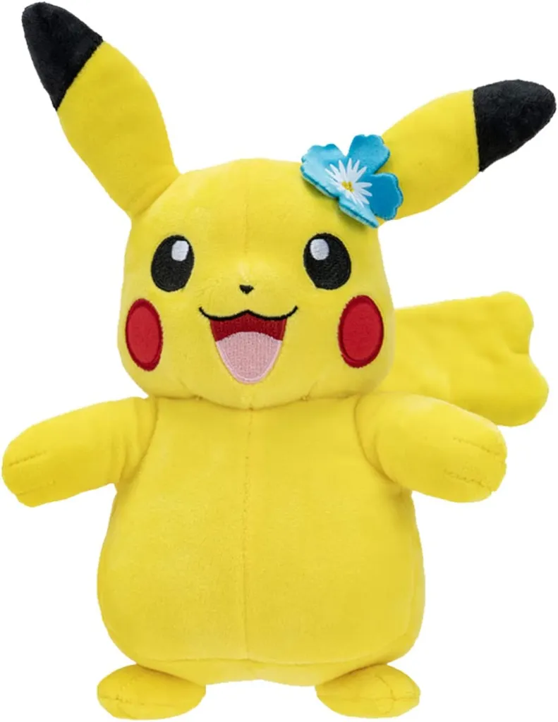 Pokemon - Plüschfigur - Pikachu Mit Blauer Blume (20cm) Kuscheltier Stofftier