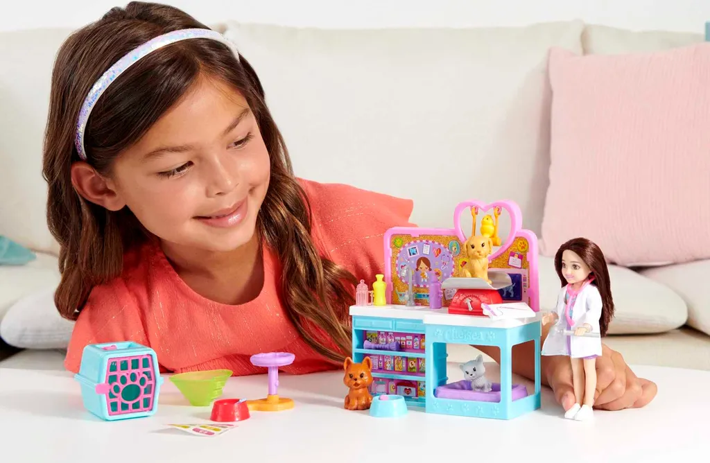 Barbie Chelsea Tierklinik Spielset Mit Puppe (brünett), Tiere & Zubehör – Bild 2