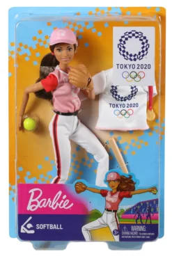 Barbie Berufe Sport Softball Baseball Puppe, Geschenk Und Spielzeug Ab 3 Jahren