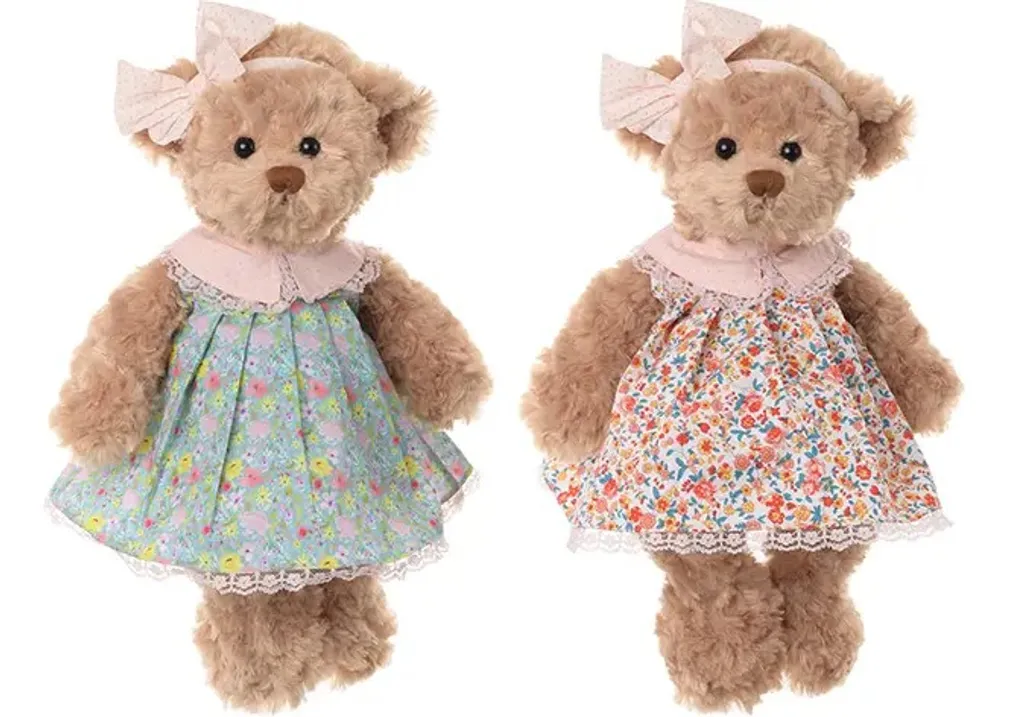 Bukowski Teddybär Lovely Helena 35 Cm Rosé Geblümtes Kleid