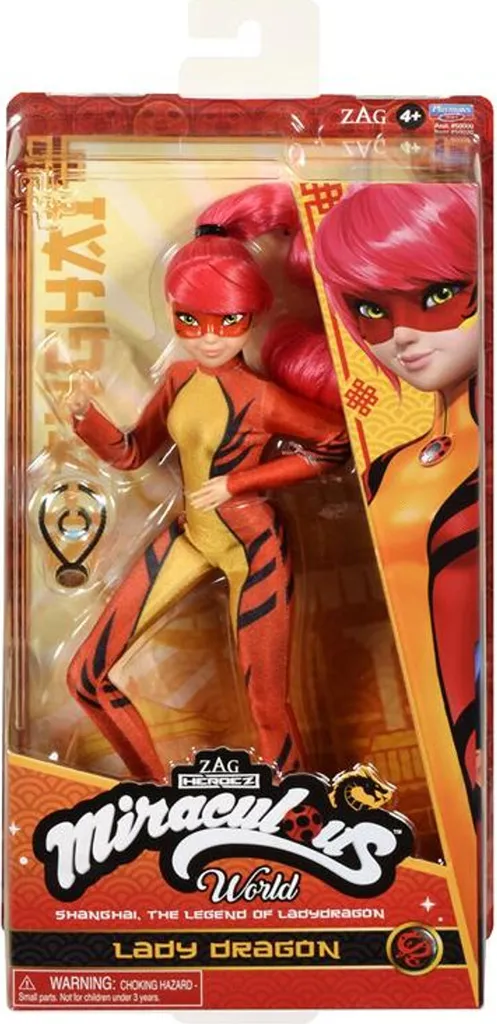 Miraculous Spielfigur Ladybug Marienkäfer Und Cat Noir Spielpuppe Dragon Shanghai Puppe 26 Cm – Bild 2