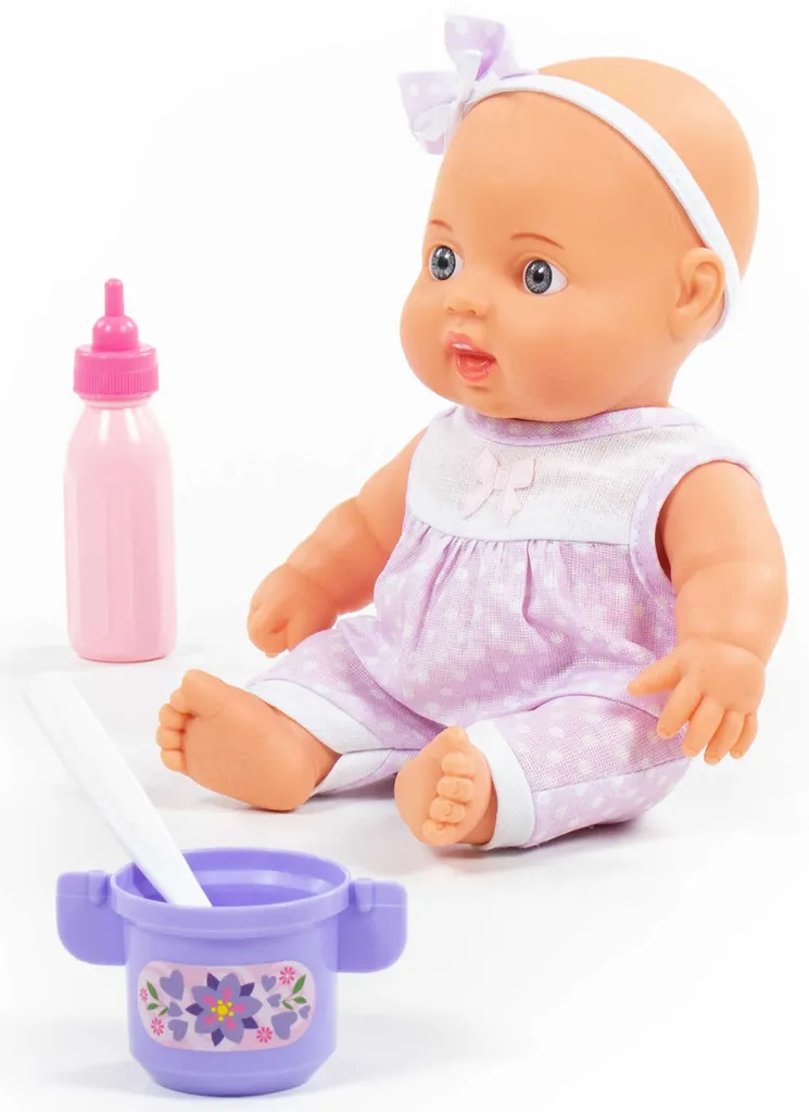 POLESIE Babypuppe Puppe 24 Cm Mit Zubehör 3-tlg. Fläschchen Becher Kinder Spielzeug +3J
