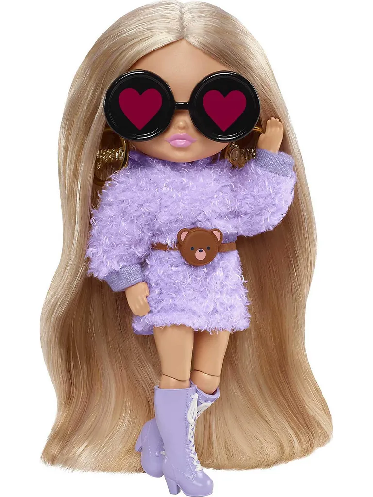 Barbie Extra Mini Puppe (Blonde Pigtails Purple Hoodie) – Bild 9