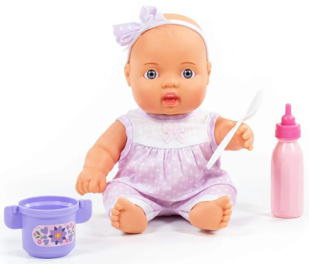 POLESIE Babypuppe Puppe 24 Cm Mit Zubehör 3-tlg. Fläschchen Becher Kinder Spielzeug +3J – Bild 2