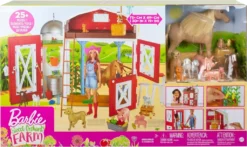 Barbie Spaß Auf Dem Bauernhof Scheunen-Spielset Mit Tieren Und Zubehör