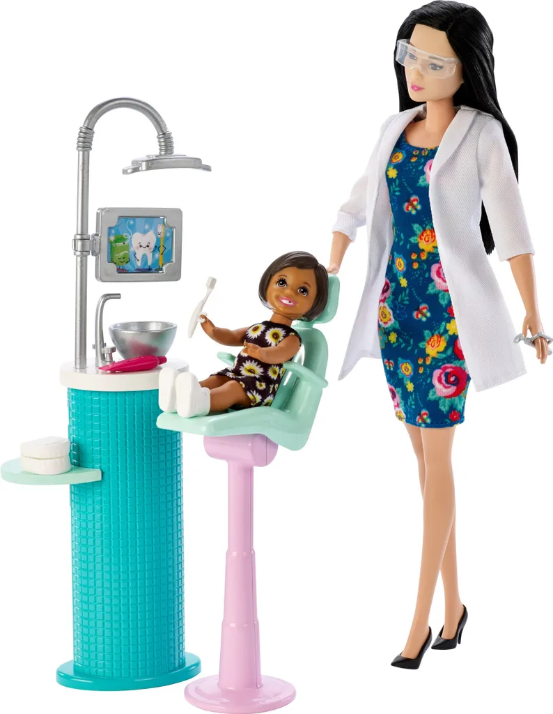 Barbie Zahnärztin-Puppe (brünett) Und Spielset