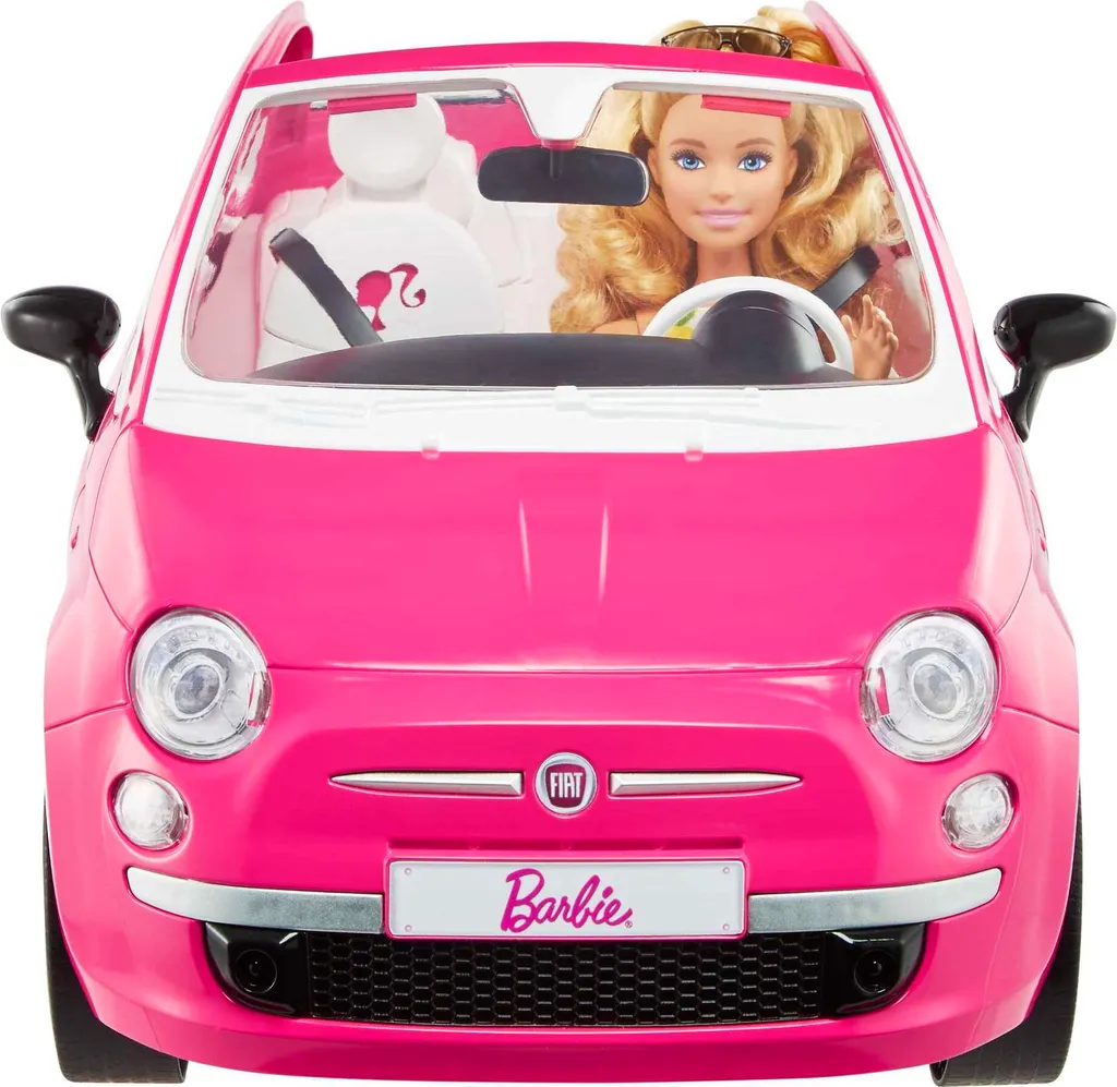 Barbie Auto Fiat Cabrio (pink), Inkl. Barbie Puppe, Set, Zubehör – Bild 4